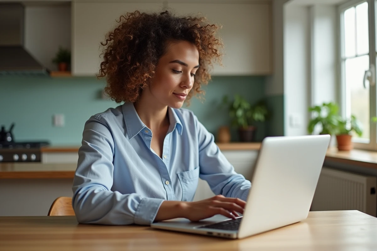 Femme cherchant des offres Battlefield 6 sur son ordinateur