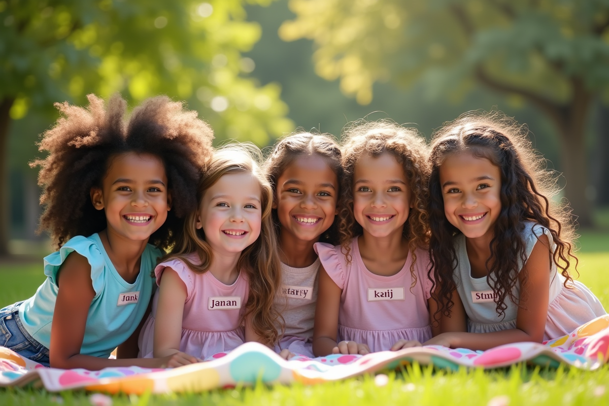 Jeunes filles ethniques lors d'un pique-nique en plein air