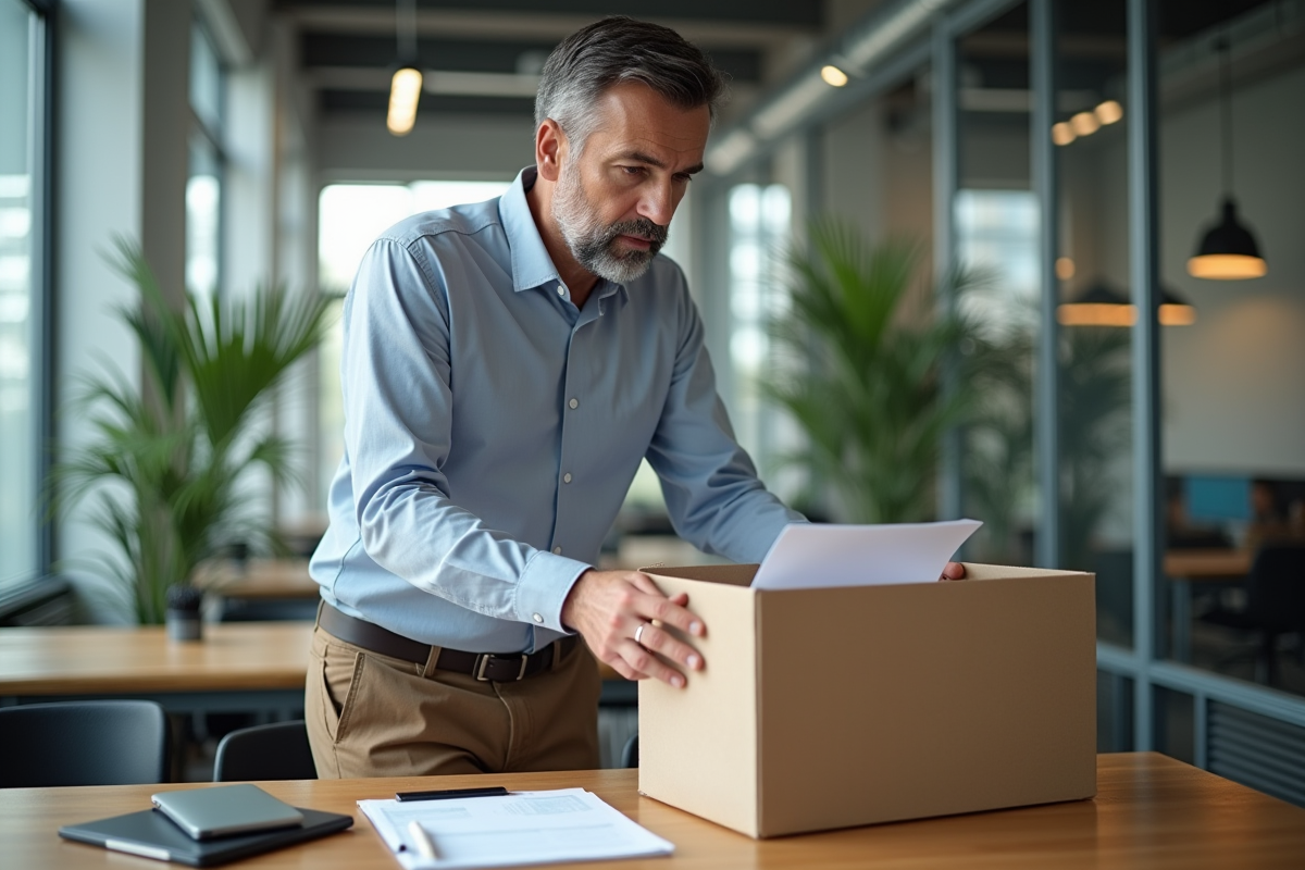 Homme déballant une solution de télétravail dans un espace de coworking