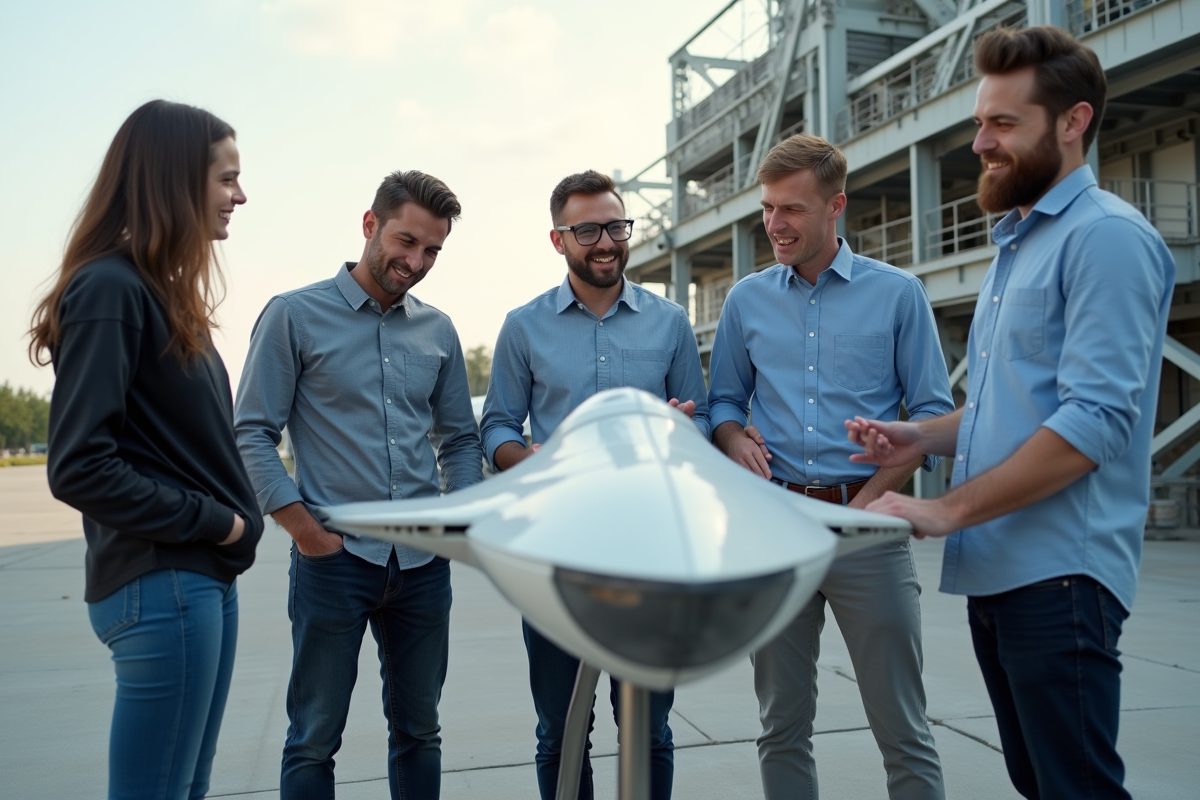 Jeunes ingénieurs autour d