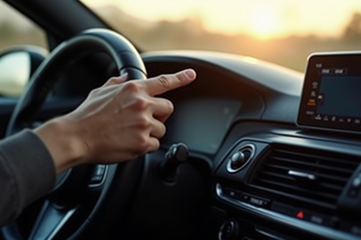 Main du conducteur pointant le bouton ASR dans l interieur