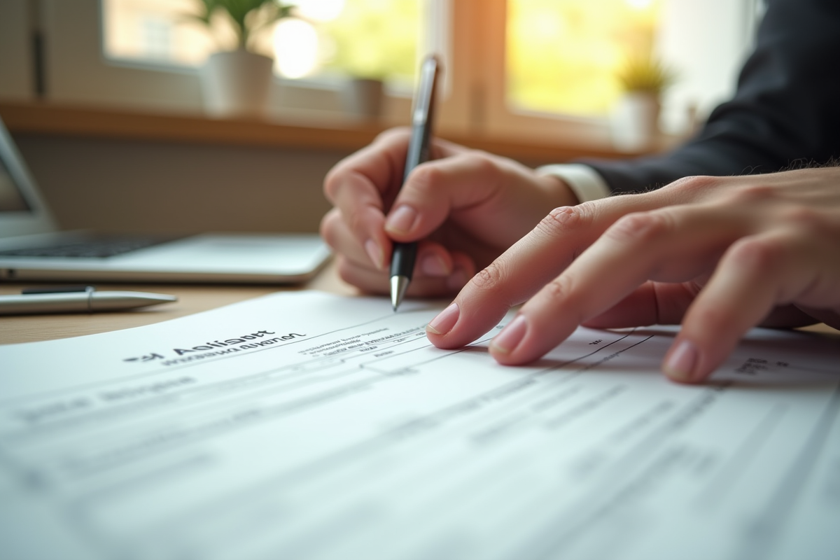 Mains remplissant un formulaire d