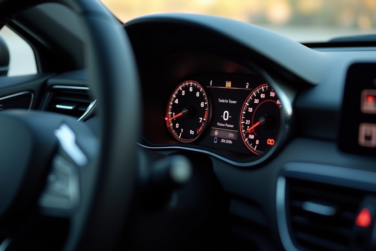 Tableau de bord moderne avec voyant ASR allumé